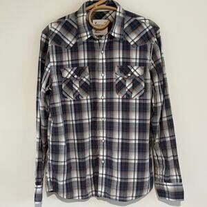 American Eagle Vintage Fit Western Pearl Snap Button Down - Medium